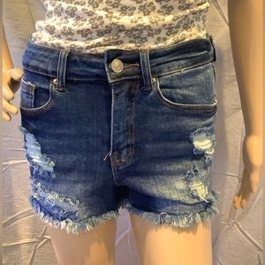 NWT -Wax Jeans Distressed Denim Shorts
